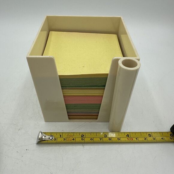 Vintage Notepad Plastic Paper Pen Holder Desk Organizer Stationery - Picture 11 of 13
